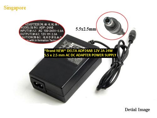 *Brand NEW* ADP24AB DELTA 12V 2A 24W 5.5 x 2.5 mm AC DC ADAPTER POWER SUPPLY